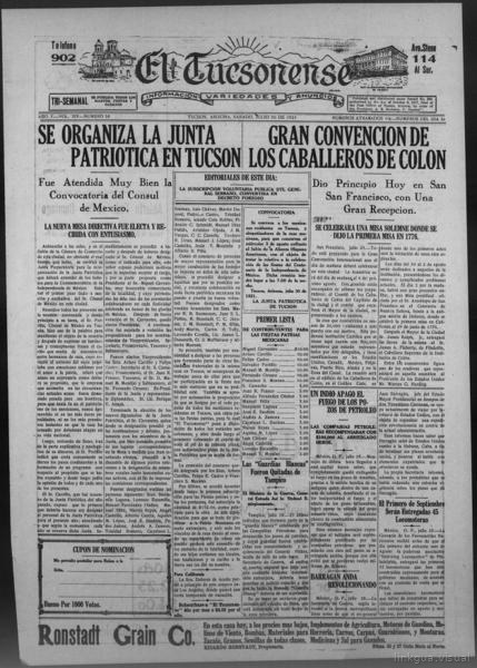 El Tucsonense (Tucson, Ariz.), July 30 — No identificado