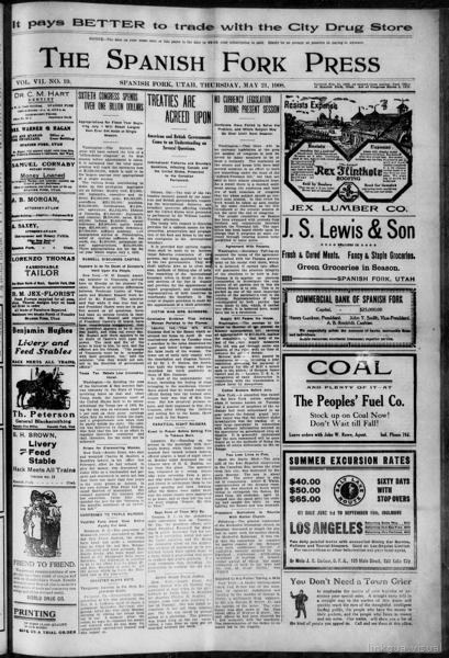 The Spanish Fork press (Spanish Fork, Utah), May 21 — No identificado