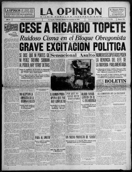 La opinión (los Angeles, Calif.), September 8 — No identificado