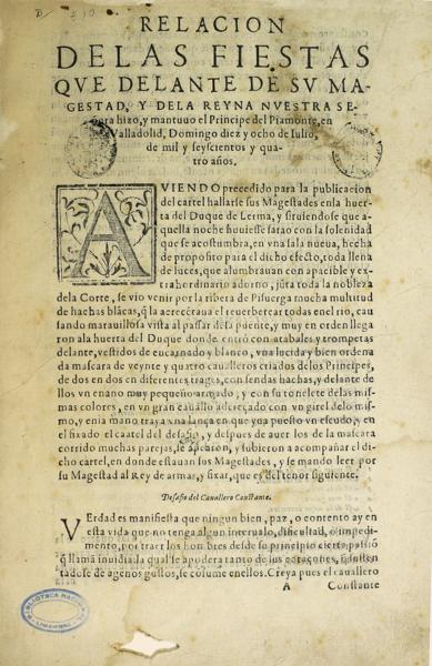 Report of the Feast Hosted by the Prince of Piedmonte in Valladolid in the Presence of Your Majesty and the Queen Our Lady — No identificado