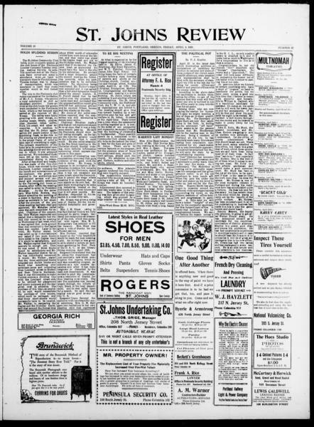 St. Johns review (Saint Johns, or.), April 9 — No identificado