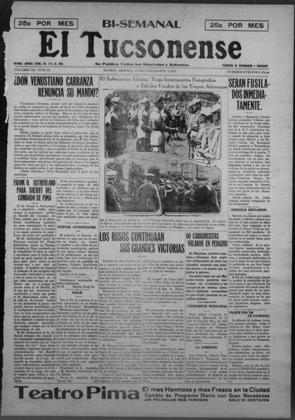 El Tucsonense (Tucson, Ariz.), August 2 — No identificado