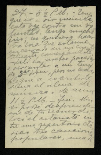 Letter from Gabriela Mistral, May 27, 1915, Santiago, Chile, to Manuel Magallanes Moure, Concepción, Chile — No identificado