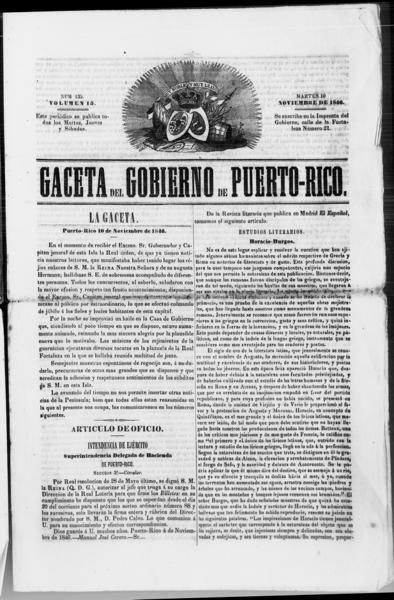 Gazeta de Puerto-Rico (San Juan, P.R.), November 10 — No identificado