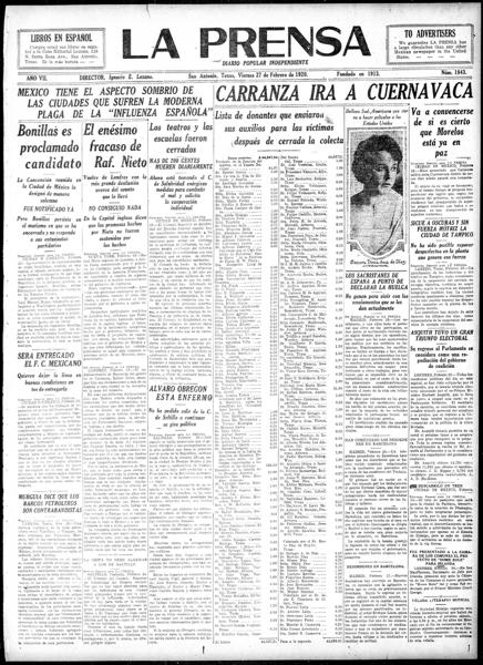 La prensa (San Antonio, Tex.), February 27 — No identificado