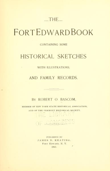 The Fort Edward book — No identificado