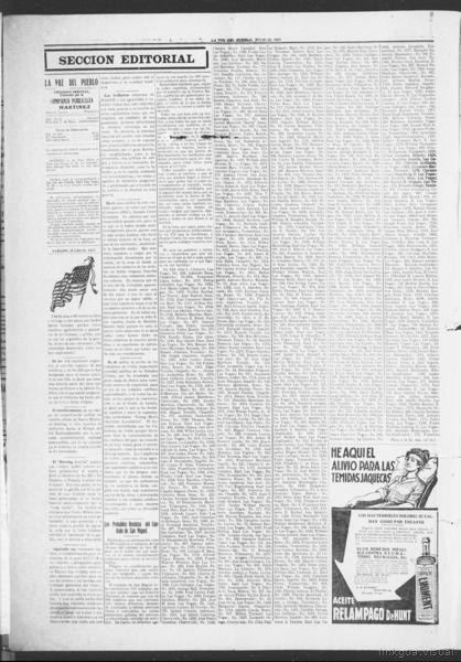 La voz del pueblo (Santa Fe, Nuevo México;Las Vegas, N.M.), July 28 — No identificado