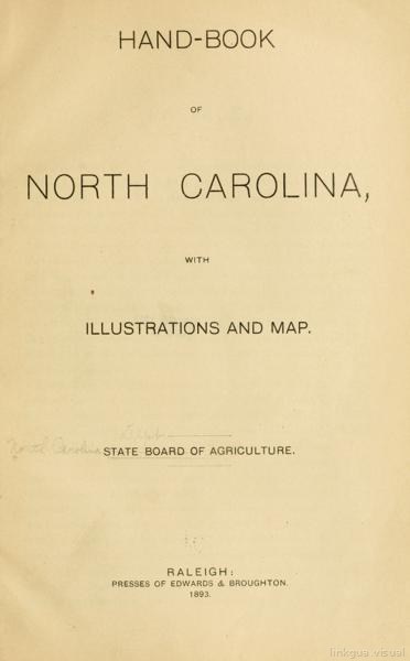 Hand-book of North Carolina, with illustrations and map — No identificado