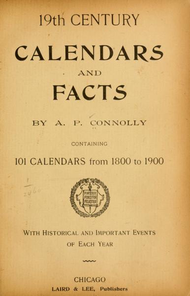 19Th century calendars and facts — No identificado