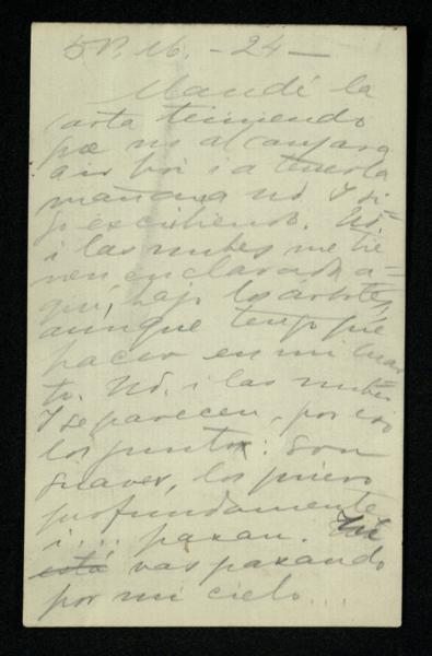 Letter from Gabriela Mistral, March 24, 1915, Santiago Chile, to Manuel Magallanes Moure, Concepción, Chile — No identificado