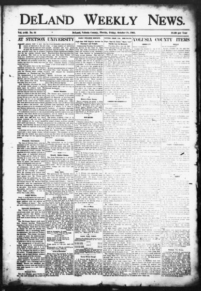 The DeLand weekly news (DeLand, Fla.), October 28 — No identificado