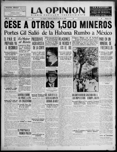 La opinión (los Angeles, Calif.), July 28 — No identificado