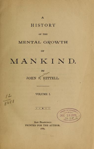 A history of the mental growth of mankind — No identificado