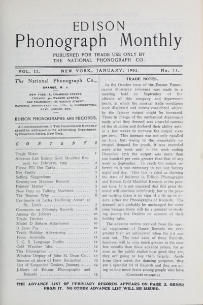 [Jan. 1905] Edison phonograph monthly — No identificado