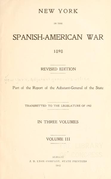 [Vol. 3] New York in the Spanish-American war — No identificado