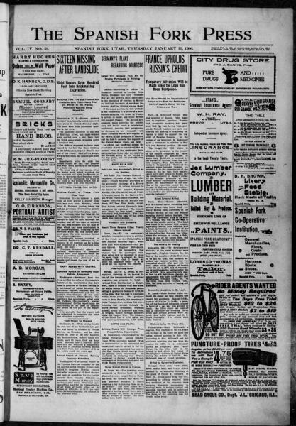 The Spanish Fork press (Spanish Fork, Utah), January 11 — No identificado