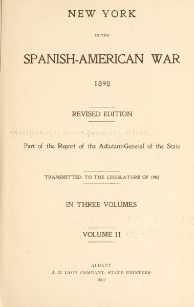 [Vol. 2] New York in the Spanish-American war — No identificado