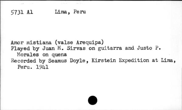 Amor mistiana (valse Arequipa) — No identificado