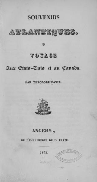 Souvenirs atlantiques. Voyage aux États-Unis et au Canada — No identificado