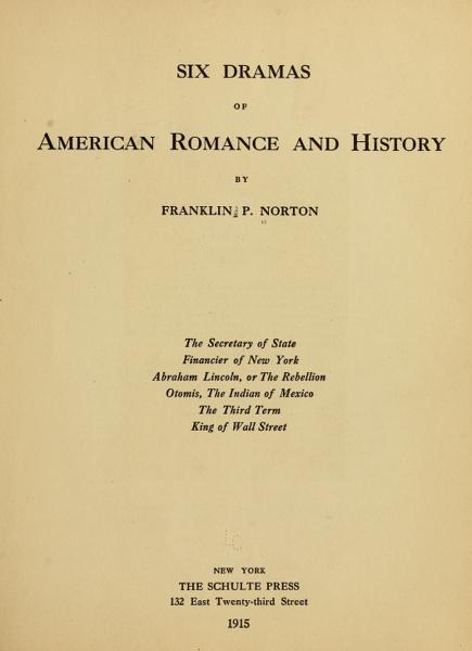 Six dramas of American romance and history — No identificado