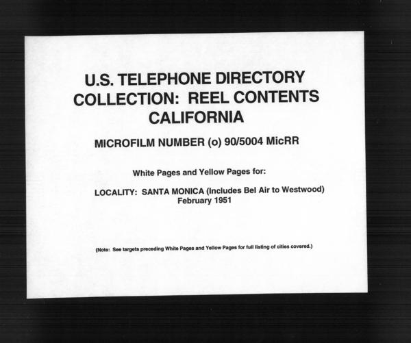 California - White Pages and Yellow Pages - Santa Monica - February — No identificado