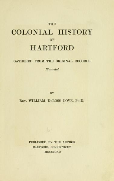 The colonial history of Hartford — No identificado