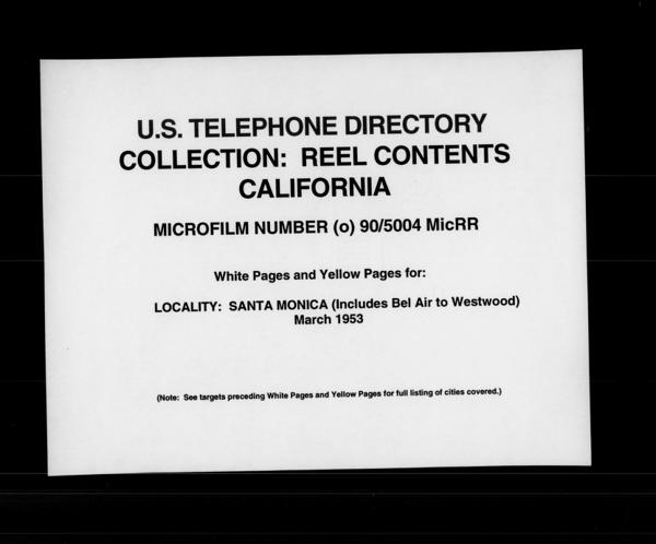 California - White Pages and Yellow Pages - Santa Monica - March — No identificado