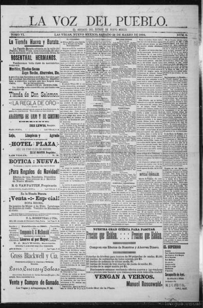 La voz del pueblo (Santa Fe, Nuevo México;Las Vegas, N.M.), March 24, 1894