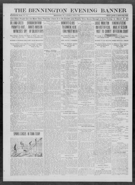 The Bennington evening banner (Bennington, Vt.), June 4 — No identificado