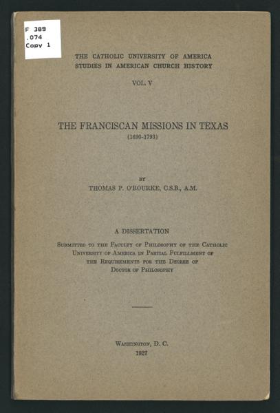 The Franciscan mission in Texas (1690-1793) — No identificado