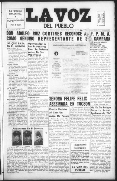 La voz del pueblo (Phoenix, Ariz.), February 29 — No identificado