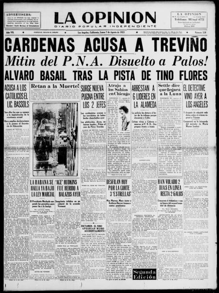 La opinión (los Angeles, Calif.), August 7 — No identificado