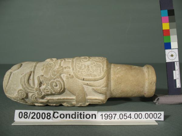 Maya limestone scepter, CE 600-900 — No identificado
