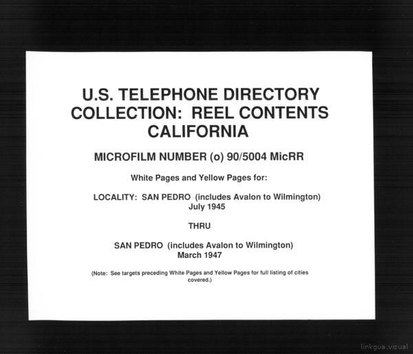 California - White Pages and Yellow Pages - San Pedro - July thru March — No identificado