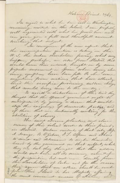 Abraham Lincoln papers: Series 1. General Correspondence. 1833-1916: Lorenzo Allo to Abraham Lincoln, Friday, December 30, (Slavery in Cuba) — No identificado
