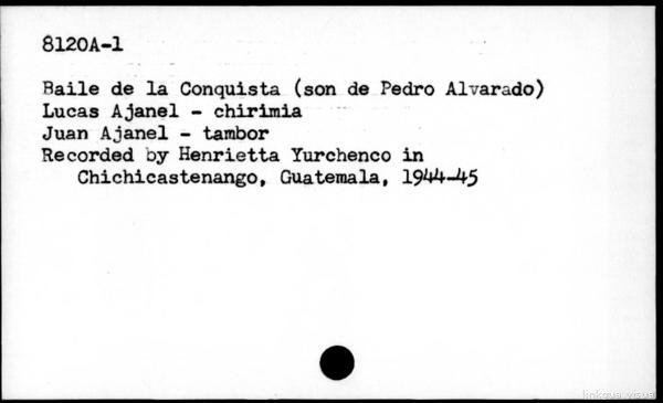 Baile de la conquista (son de Pedro Alvarado) — No identificado
