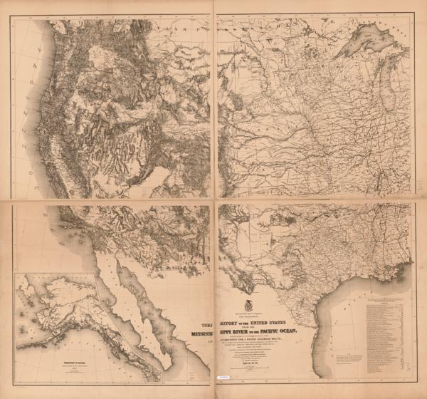 Territory of the United States from the Mississippi River to the Pacific Ocean; originally prepared to accompany the reports of the explorations for a Pacific railroad route — No identificado