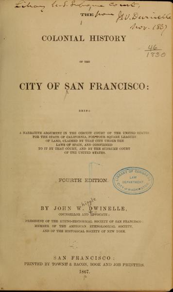 The colonial history of the city of San Francisco: — No identificado