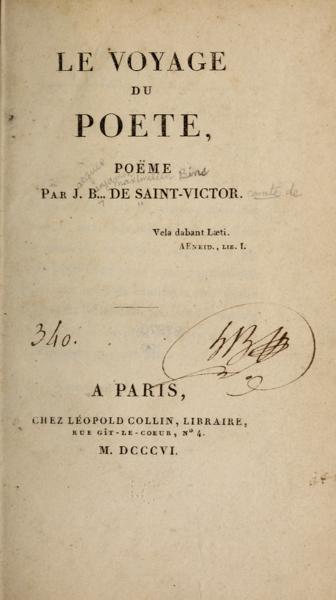 Le voyage du poète, poëme — No identificado