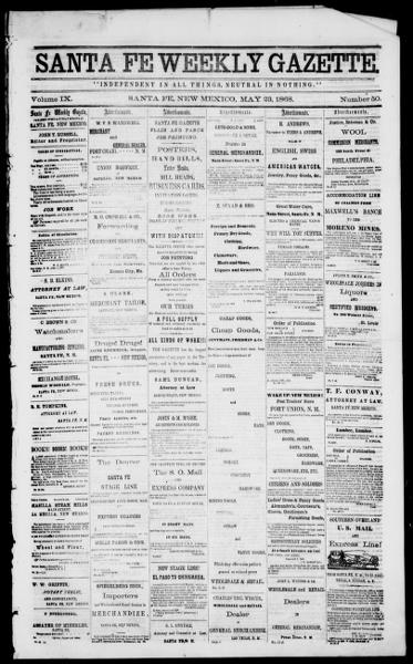 Santa Fe weekly gazette (Santa Fe, N.M.), May 23 — No identificado