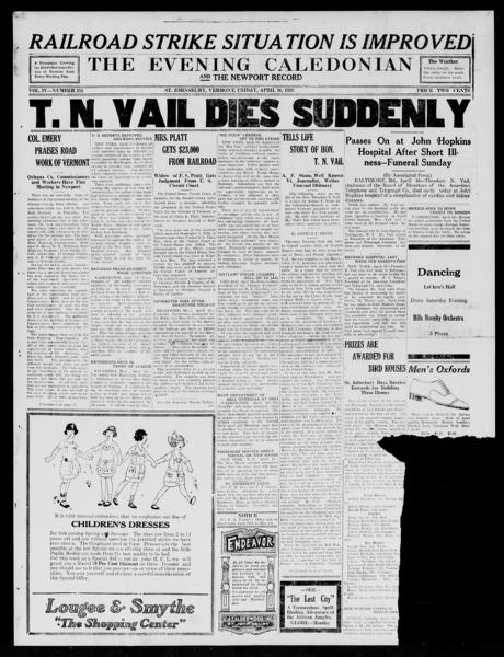 The evening Caledonian (St. Johnsbury, Vt.), April 16 — No identificado