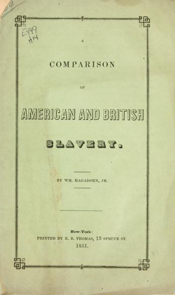A comparison of American and British slavery — No identificado