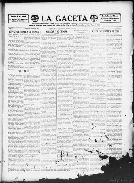 La gaceta (Tampa, Fla.), November 25 — No identificado