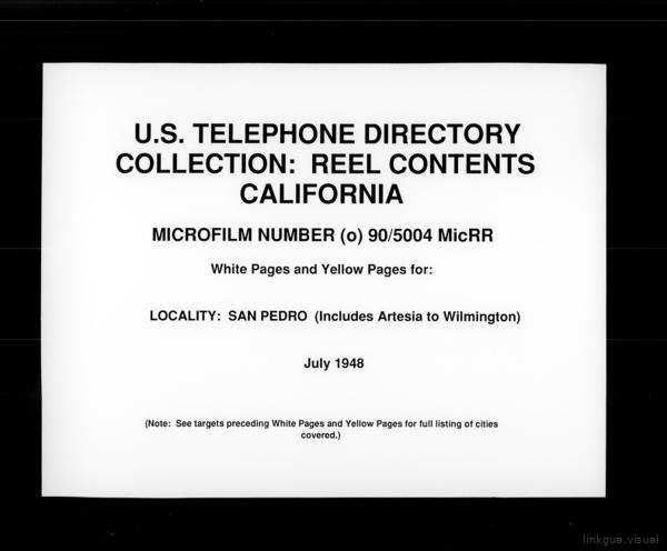 California - White Pages and Yellow Pages - San Pedro - July — No identificado