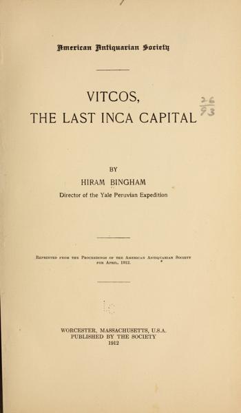 Vitcos, the last Inca capital — No identificado