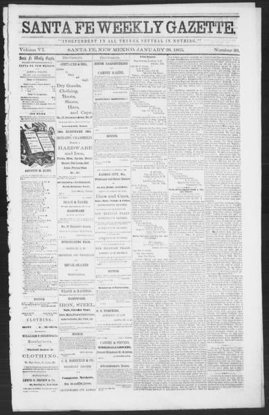 Santa Fe weekly gazette (Santa Fe, N.M.), January 28 — No identificado