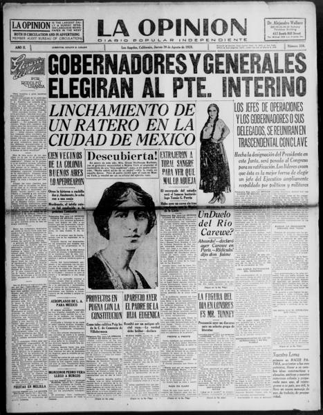 La opinión (los Angeles, Calif.), August 30 — No identificado