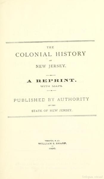 La historia colonial de Nueva Jersey; — No identificado