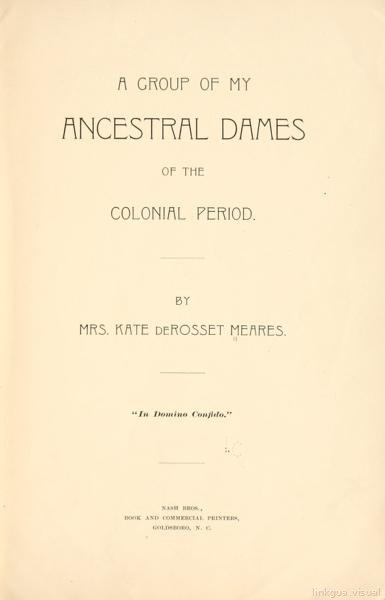 Un grupo de mis antepasadas del período colonial