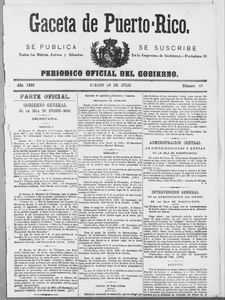 Gazeta de Puerto-Rico (San Juan, P.R.), July 29 — No identificado